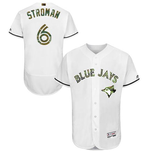 Blue Jays #6 Marcus Stroman White Flexbase Authentic Collection Memorial Day Stitched MLB Jersey